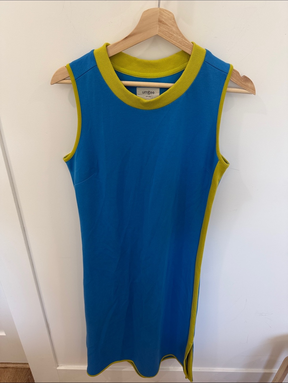 Umgee Teal Midi Dress with Lime Trim